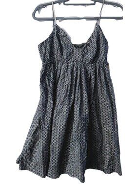 Lei Girl's Size XL Dress Spaghetti Strap Gray Black Geometric Sundress